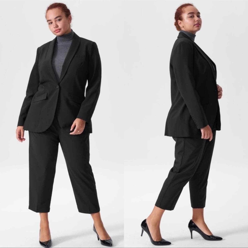 Universal Standard Wool Rio Blazer Black Size Medium (18-20)